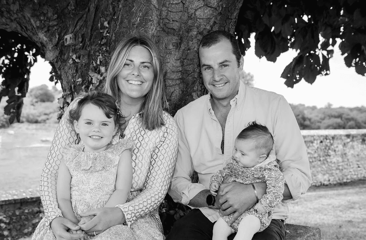 Sarah, David and their daughters at Pinglestone Farm